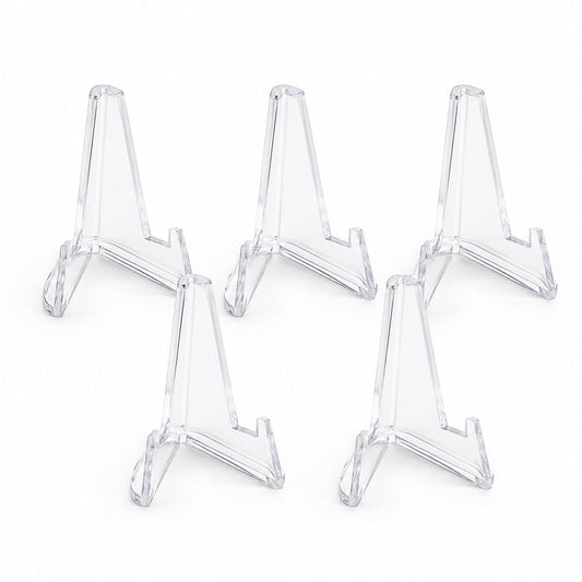 Clear Acrylic Trading Card Display Stands – 5 Pack