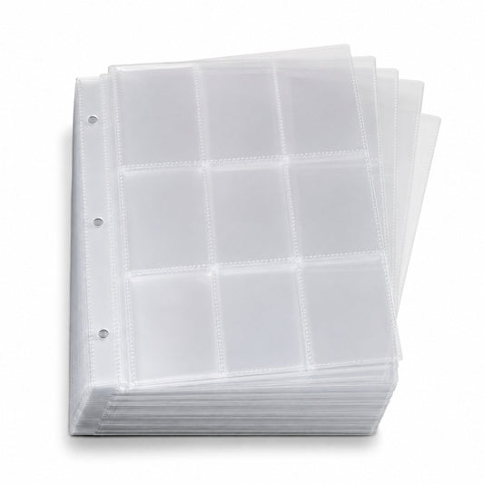 9-Pocket Trading Card Binder Pages – 50 Pack